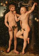 Lucas  Cranach Adam and Eve oil on canvas